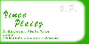 vince pleitz business card
